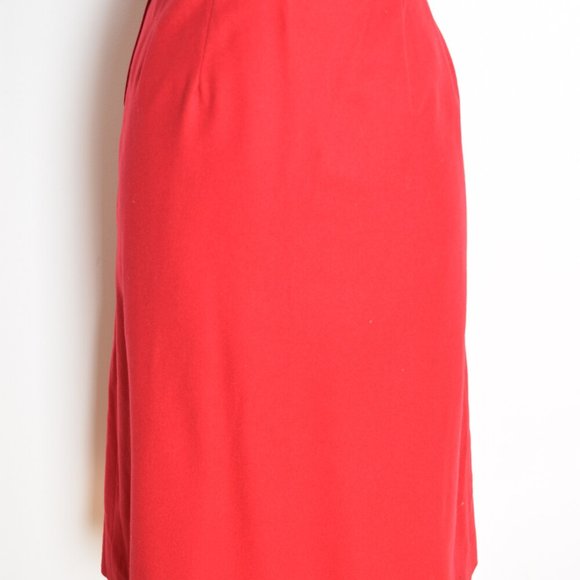 vintage 80s skirt PENDLETON red wool highwaisted midi modest secretary skirt L - Picture 5 of 6